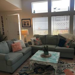 Seafoam Couch And Loveseat Set