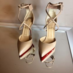 Christian louboutin Nude Suzanne 100 Pumps Size 38 1/2