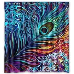 🦚 Brand New Boho Peacock Shower Curtain