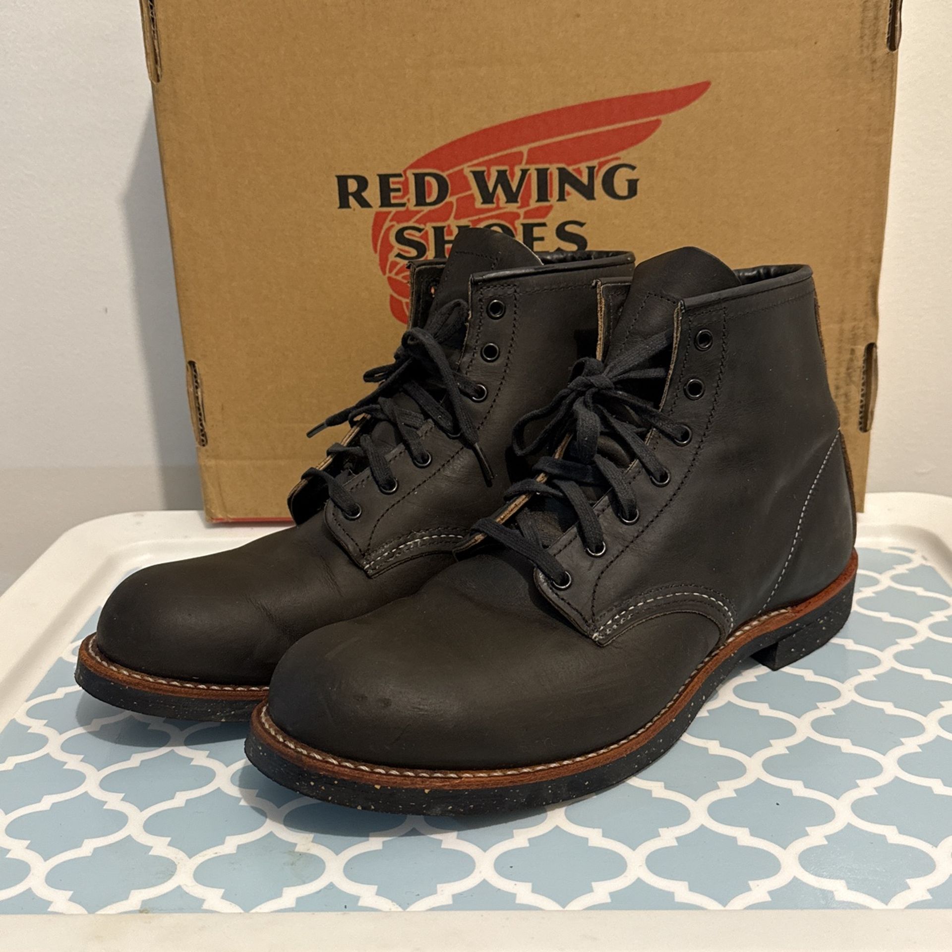 Red Wing Heritage - Style 2956 BECKMAN MEN'S 6-INCH BOOT IN BLACK EXCALIBUR LEATHER Size 9.5