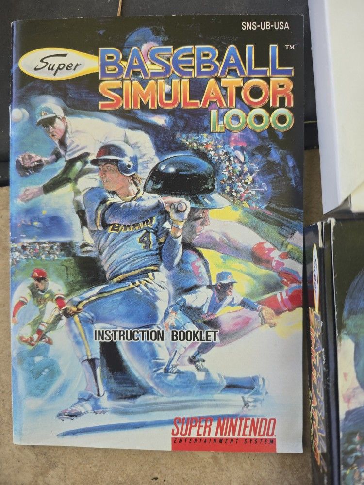 Baseball Simulator 1000 Super Nintendo Box & Instruction Booklet