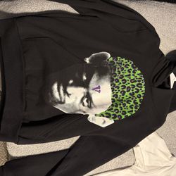 Vlone X Dennis Rodman Cheetah Hoodie Black Medium