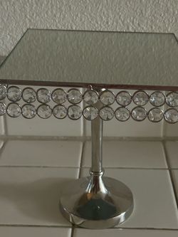 Crystal Rhinestone Mirrored Cake Stand