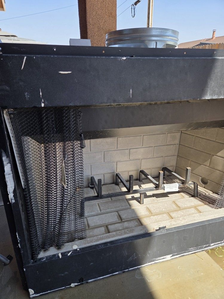 wood-burning fireplace.