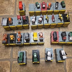 Tonka Tinys Mini Micro Toy LOT 30 Vehicles W Garages + Blast And Dash Quarry SET all for $70