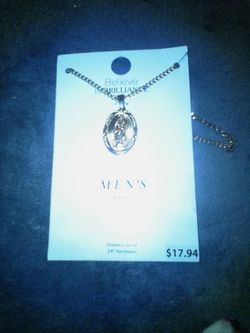 Virgin Mary Men's 14k Plated Necklace