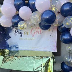Gender reveal back drop
