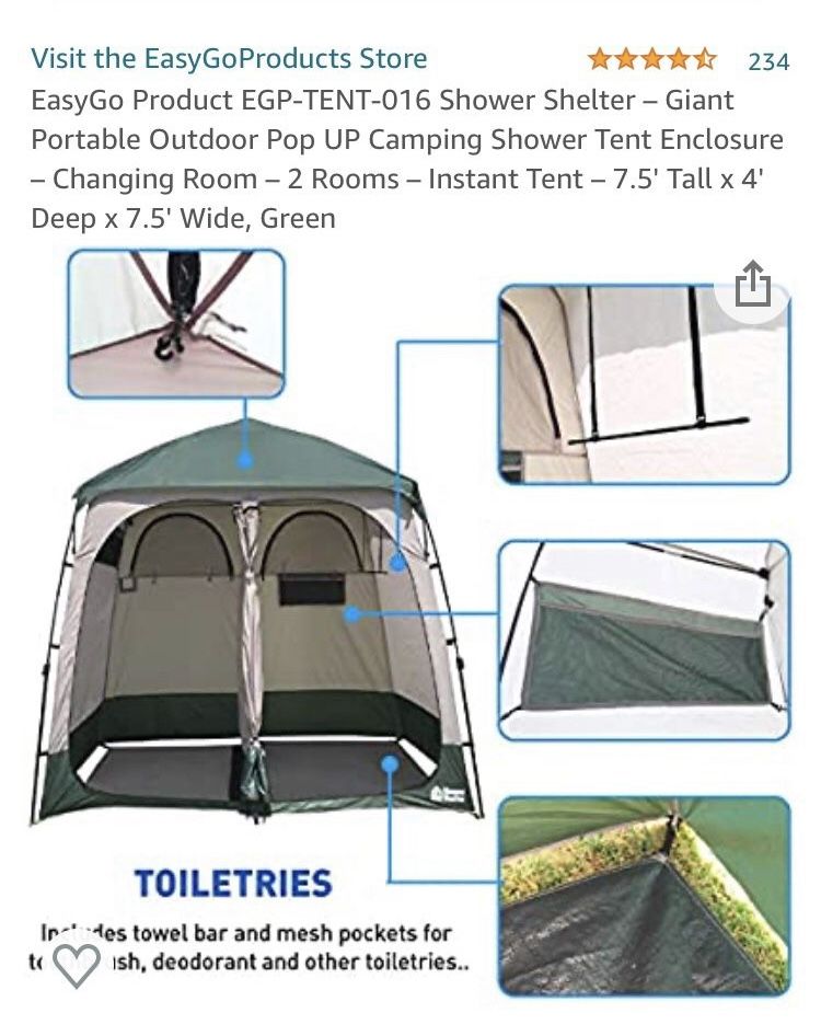 Shower Shelter Giant Portable Pop Up Camping Shower