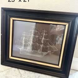 Sterling Silver Ship Wall Art