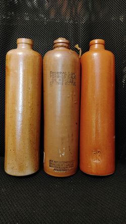 3 X Vintage Antique Distillery Bottles Amsterdam