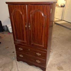 Cherry Traditional Armoire Wardrobe Brown Wooden