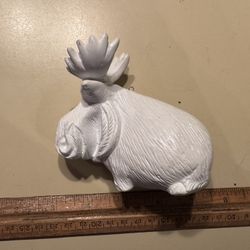 Vintage Porcelain Moose Ornament 