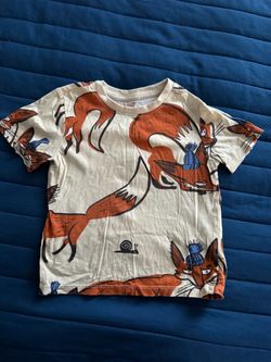 H&M Kids Fox Print Crew Neck T-Shirt