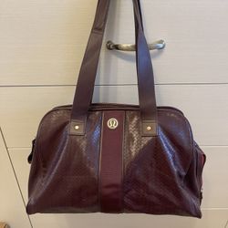 Lululemon Burgundy Travel Duffel Tote Gym Bag