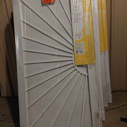 36 in. x 80 in. Solana White Surface Mount Outswing Steel Security Door with Perforated Metal Screen NEW $$230 EACH