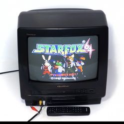 QUASAR VV-134 13" Color CRT TV / VCR Combo With Remote ! Retro Gaming DREAM