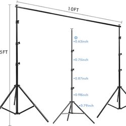 White Paper Photo Backdrop with Stands
