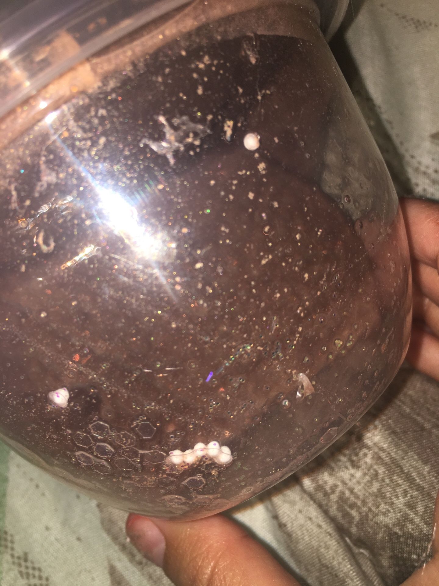 Rose gold glitter slime