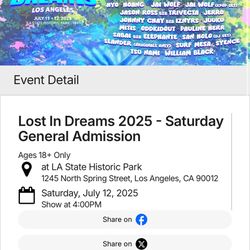 LOST IN DREAMS TICKET 