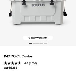 IGLOO - IMX 70 Qt. Heavy Duty Cooler, White