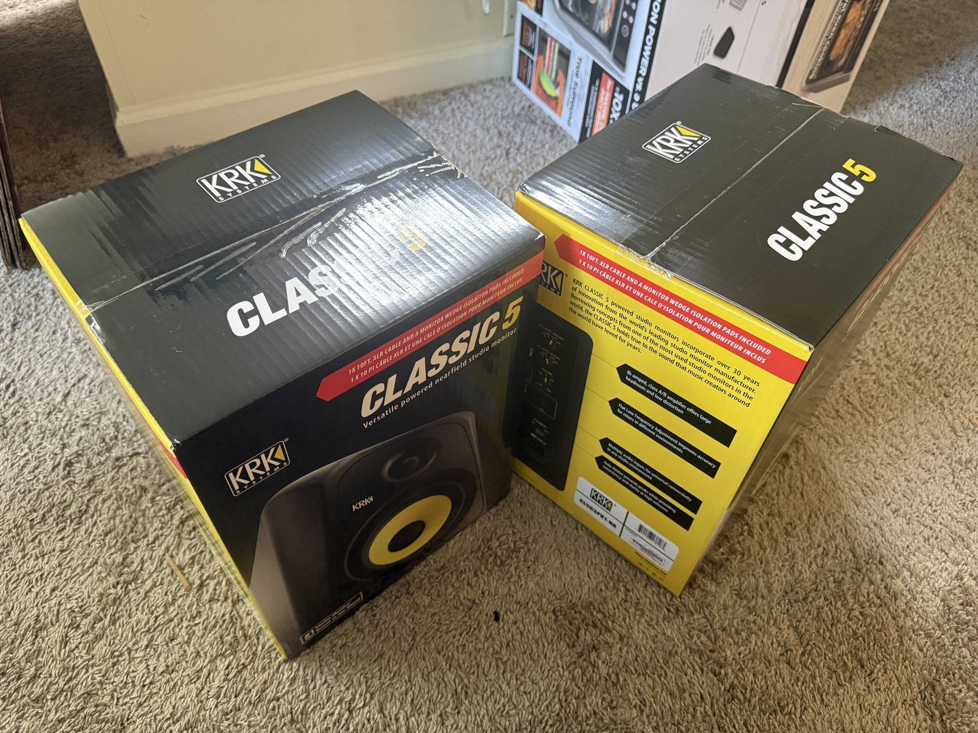 KRK Classic 5 5" 50W 2-Way Active Powered Studio Monitor, Pair