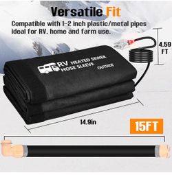 Sewer Hose with Heated Sleeve Avoid Freezing at -45°F, Blue Rv Sewer Hose kit ，Sewer Hose for Rv Camper/Rv Accessories (20FT)