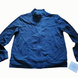 Sag Harbor Stretch Full Zip Black Sweater