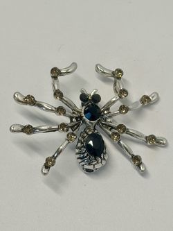 Spider Pin Black and Silver tone NWOT