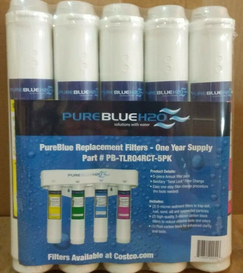 Pure Blue H2O 5PC Reverse Osmosis Filter System Replacement Filters