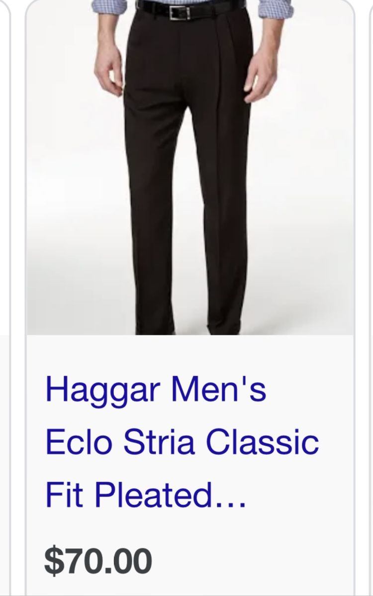 Haggar Mens Eclo Stria Pleated Classic Fit Dress Pants Brand New for Sale  in Parma, OH - OfferUp