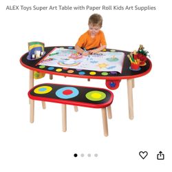ALEX Super Art Table Craft Paint Table  2 Benches Paper Roll
