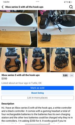 Xbox series s console with all the hookups