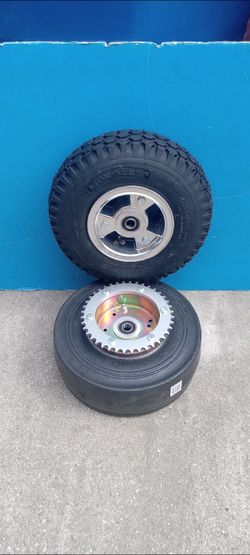 Mini Bike / Minibike / Size 5 Tri Star Front & Back Wheel Assembly With #40 Sprocket Set Up