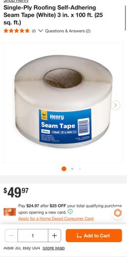 Henry White Seam Tape 3 in. x 100 ft.