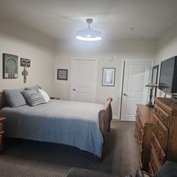 PRICE REDUCED!  Premium Queen Sleigh Bedroom Set + Adjustable Tempur-Pedic Base 