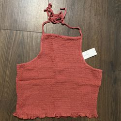 NWT American Eagle Coral Pink Halter Top M