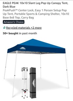 Eagle Peak 10x10 Slant Leg Pop Up Canopy Tent