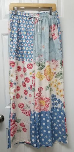 Patchwork Print Palazzo Pants M