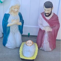 Light Up Blow Mold Nativity Christmas