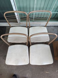 Vintage Folding Chairs, Set Of 4, Hamilton Cosco, 1950's