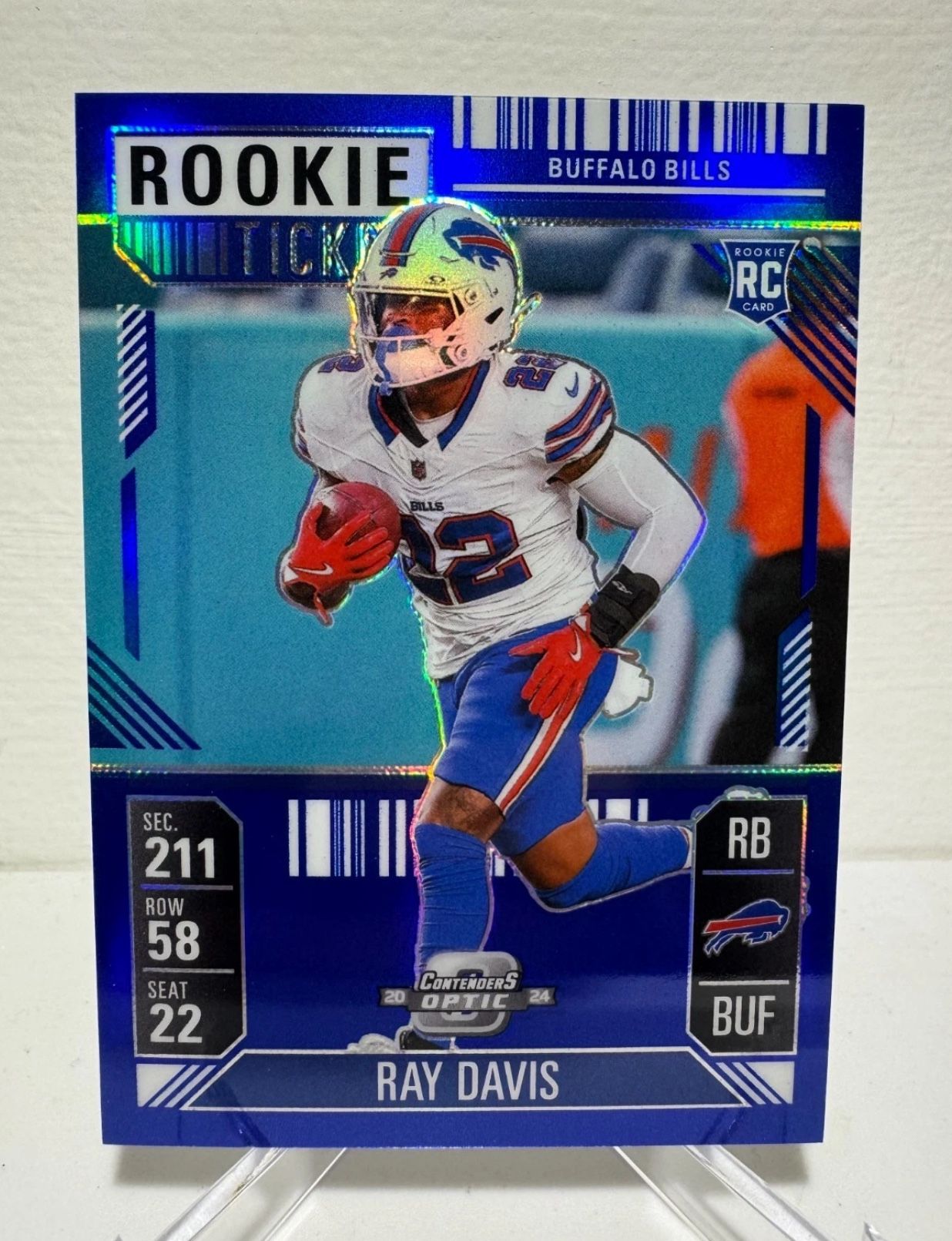 2024 Contenders Optic Ray Davis Blue Rookie Ticket /99 MINT