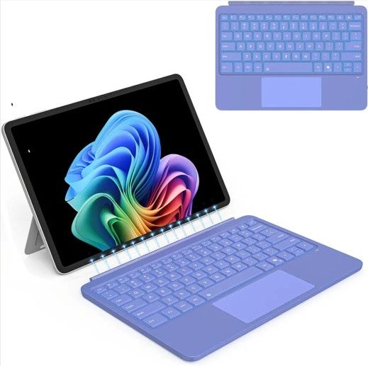 Keyboard for Microsoft Surface Pro 12 inch (2025), Bluetooth Wireless Magnetic Keyboard with Multi-Touch Trackpad, Rechargeable Battery