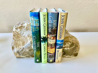 2 Sets Book Ends — Stone & Wood Bookends 