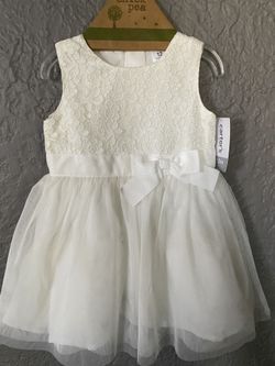 Dress For Baby— White Lace . Sz12 Mos