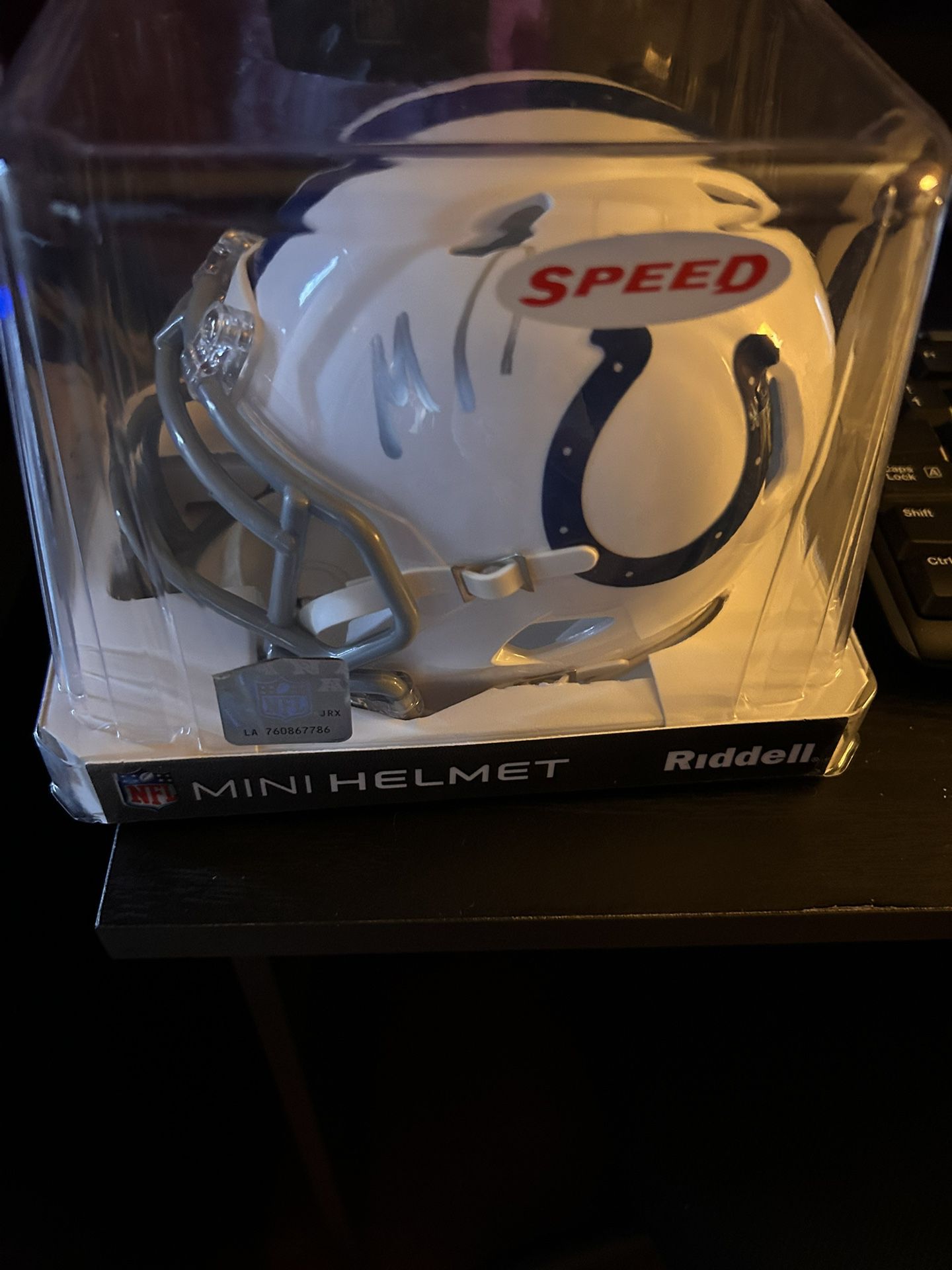 Mini Michael Pittman Jr Signed Helmet