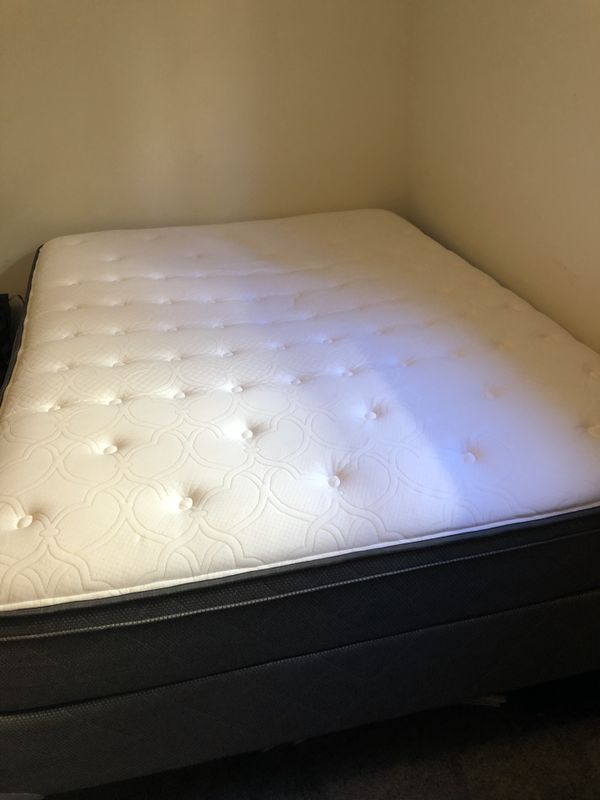 Like New Queen Mattress Box Spring And Bed Frame