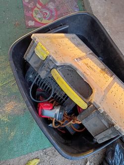 Tool Box with Assorted Tools and Hardware