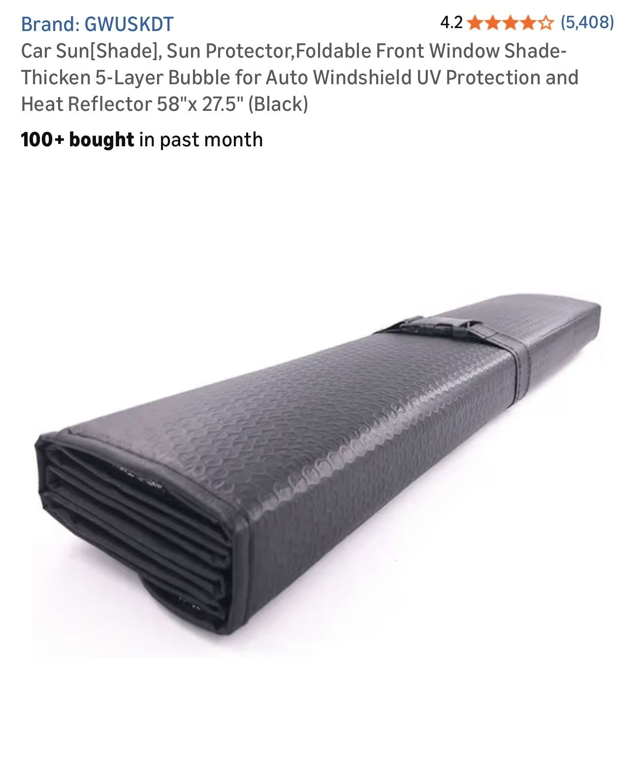 $15 Brand New GWUSKDT Car Sun[Shade], Sun Protector,Foldable Front Window Shade-Thicken 5-Layer Bubble for Auto Windshield UV Protection and Heat Refl