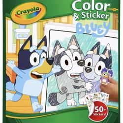 Crayola Bluey color & sticker activity, 32 coloring pages, gift