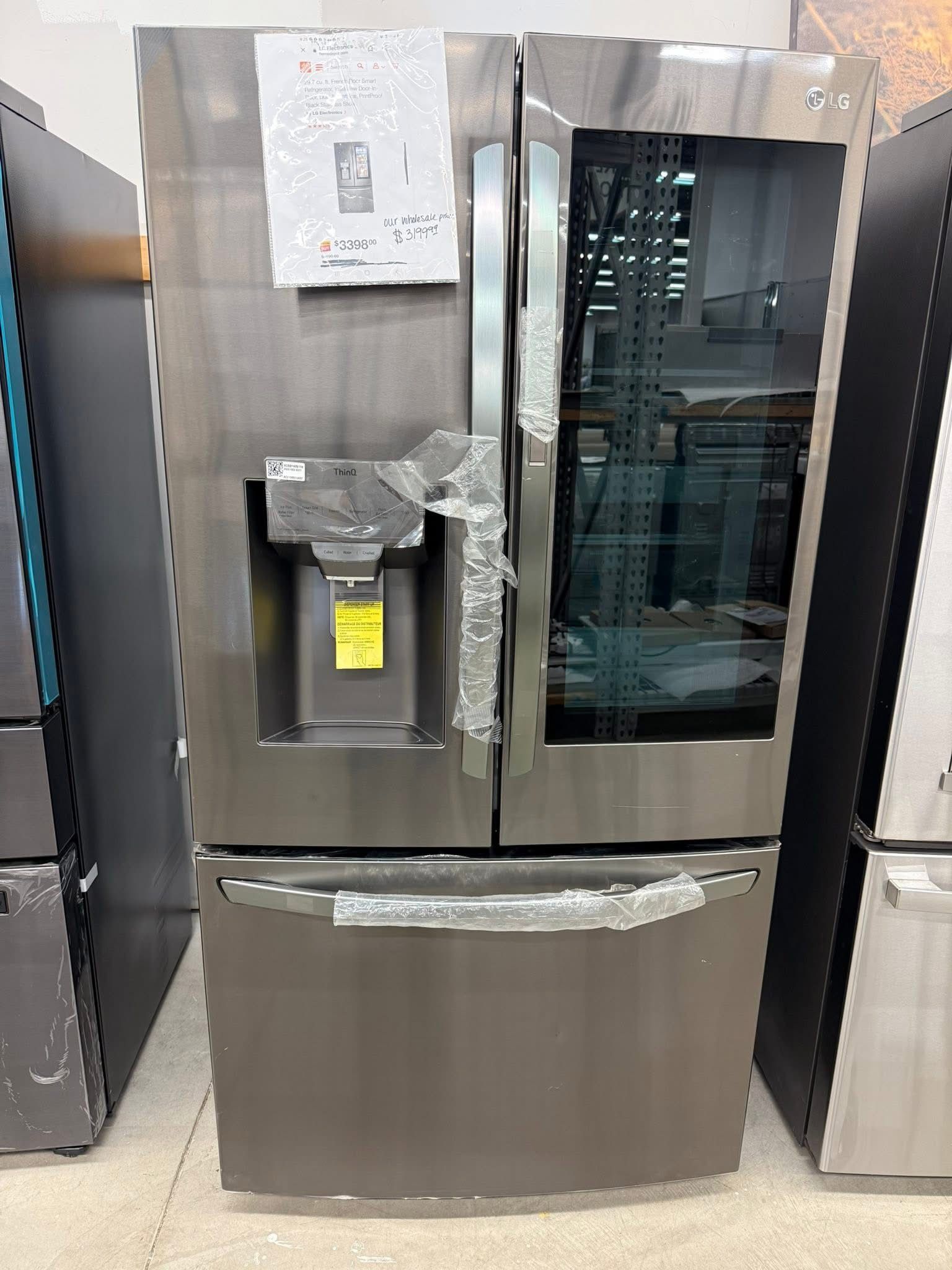 LG 29.7 cu ft French Door Smart Refrigerator, InstaView Door-in-Door, Dual & Craft Ice, PrintProof Black Stainless Steel